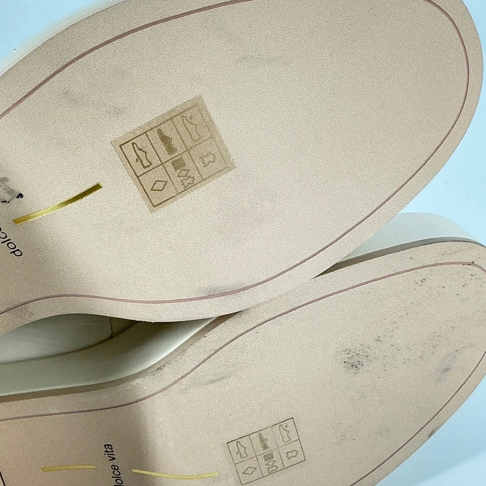 Dolce Vita Size 8.5 Ivory‎ Leather Platform Penny Loafers NEW Chunky Yanni $150